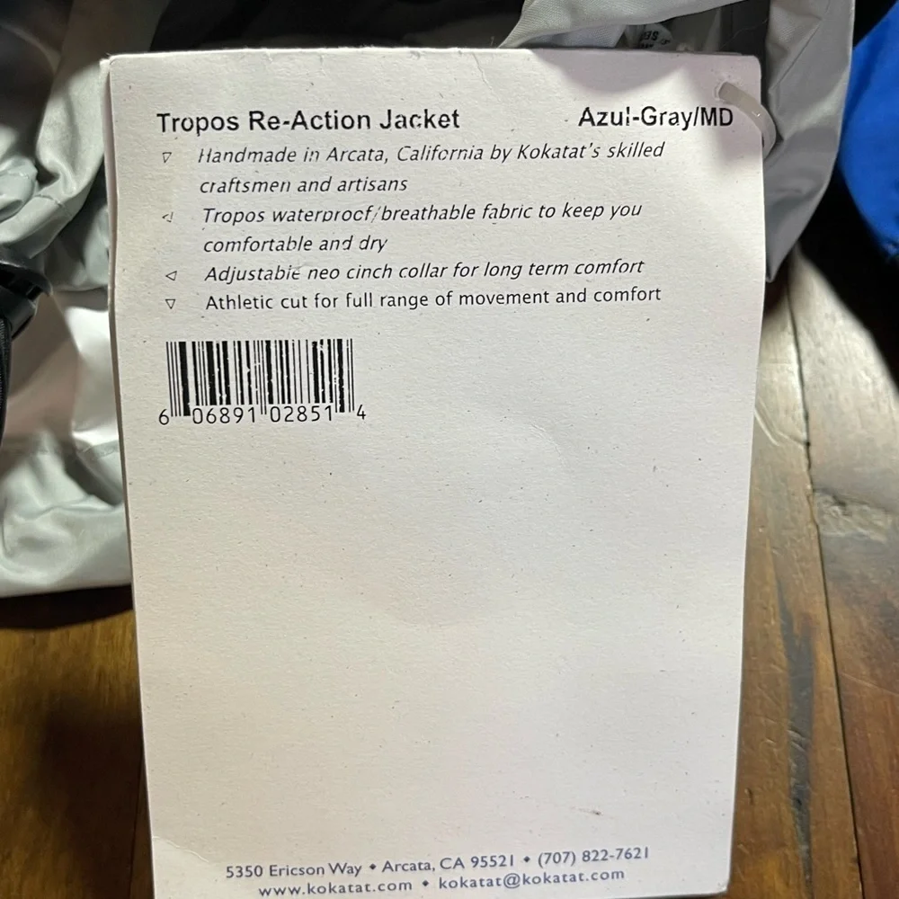 Kokatat Tropos Re-Action Jacket paddle blue and gray S/M